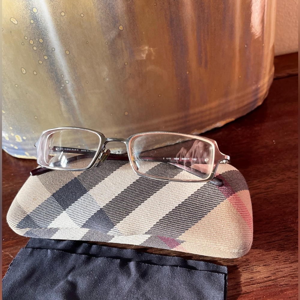 Burberry classic grandpa style eyeglasses and original case
